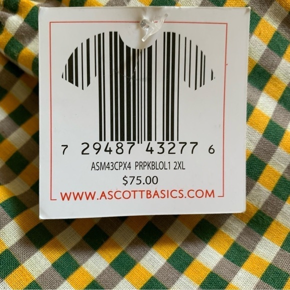 Andrew Scott New With Tags 60% Cotton Loungewear Drawstring Shorts in Gingham - Picture 4 of 9